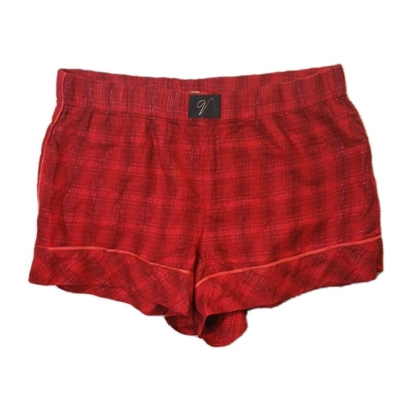Victoria's Secret Other - Victoria's Secret sleep Shorts Pajama Bottom Med Red Black Checkered Sleepwear